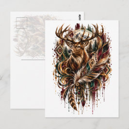 Tribale Boho Herten, Dromend van Herten Briefkaart