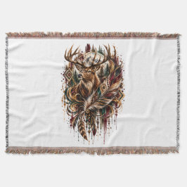 Tribale Boho Herten, Dromend van Herten Deken