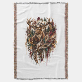 Tribale Boho Herten, Dromend van Herten Deken