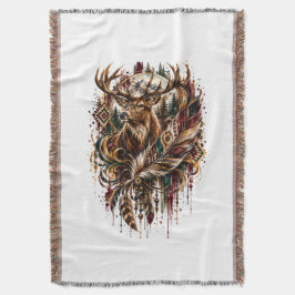 Tribale Boho Herten, Dromend van Herten Deken