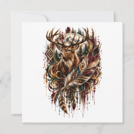 Tribale Boho Herten, Dromend van Herten Kaart