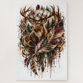 Tribale Boho Herten, Dromend van Herten Legpuzzel
