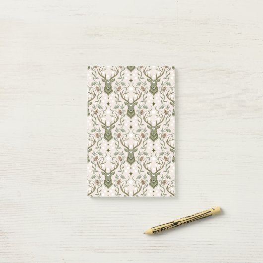 Tribale Boho Herten, Dromend van Herten Post-it® Notes (Op bureau)