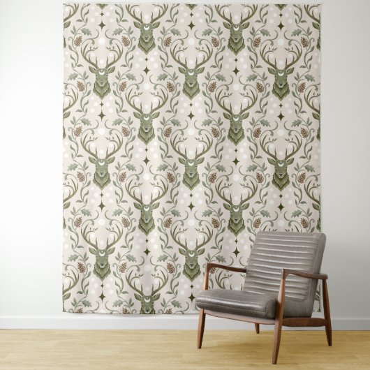 Tribale Boho Herten, Dromend van Herten Wandkleed (In situ)