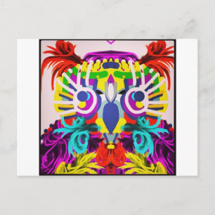 Tribale boomkorren met veel kleuren briefkaart