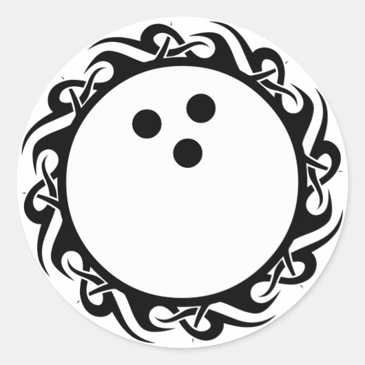 tribale bowling ronde sticker (Voorkant)