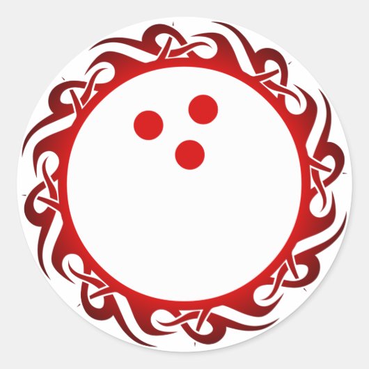 tribale bowling ronde sticker (Voorkant)