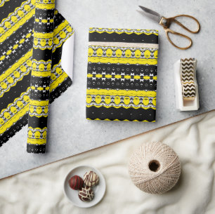 Tribale bruin & zwart patroon cadeaupapier