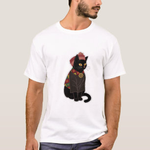 Tribale Chief Zwarte Kat Boodschappentas T-shirt