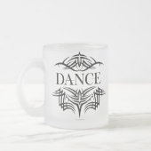Tribale dans (vlakke dans) matglas koffiemok (Links)