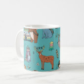 Tribale dieren: bospatroon. koffiemok (Voorkant links)