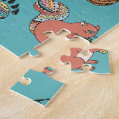 Tribale dieren: bospatroon. legpuzzel (Zijkant)