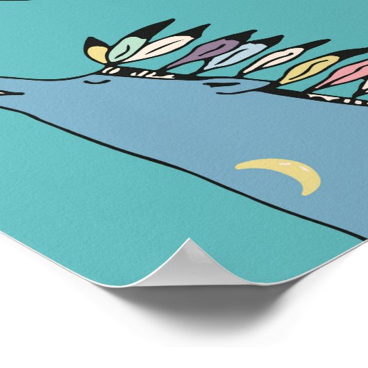 Tribale dieren: bospatroon. poster (Hoek)