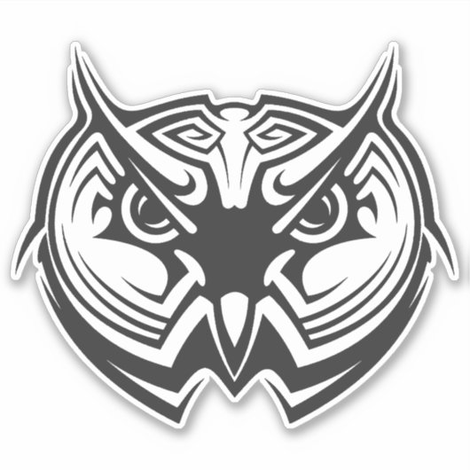 Tribale Dierenvogel Uilen Sticker (Voorkant)