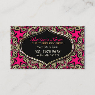 Tribale diva Hot Pink Black & Gold Visitekaartje