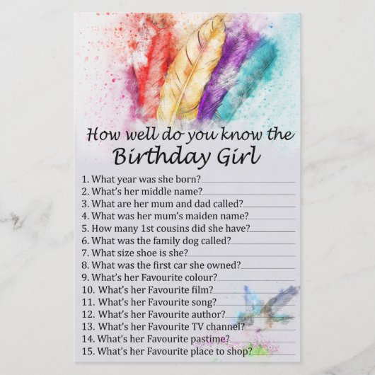 Tribale doezelaar Hoe goed ken je de verjaardag? (Voorkant)