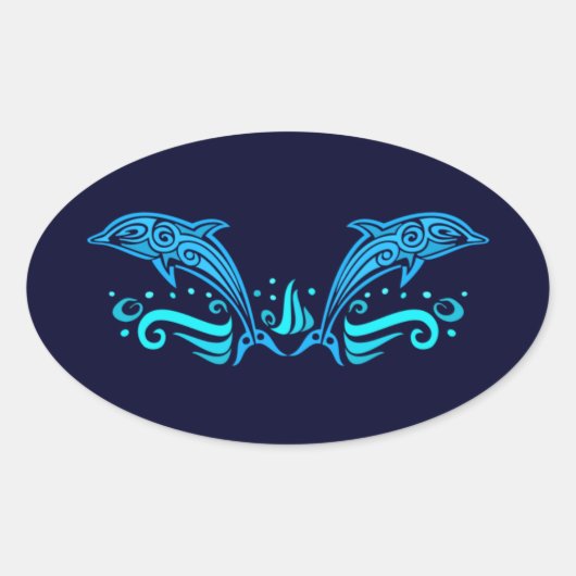 Tribale dolfijnen stickers (Voorkant)