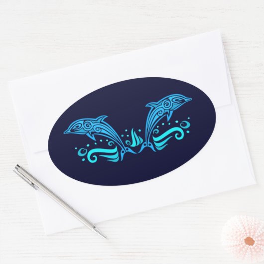 Tribale dolfijnen stickers (Envelop)