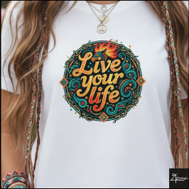 Tribale Draak Leef Je Leven Geometrisch T-shirt