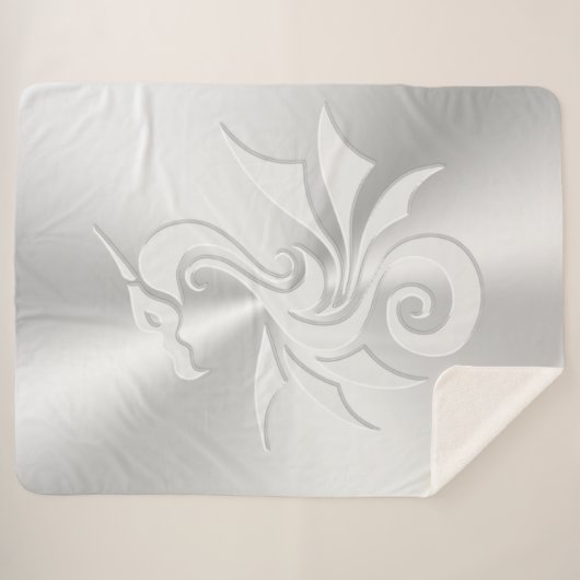 Tribale draak met ingegraveerd effect sherpa deken (Voorkant (horizontaal))