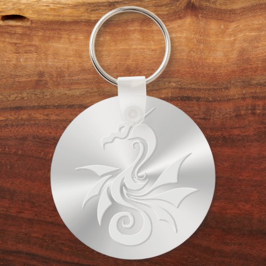 Tribale draak met ingegraveerd effect sleutelhanger (Voorkant)