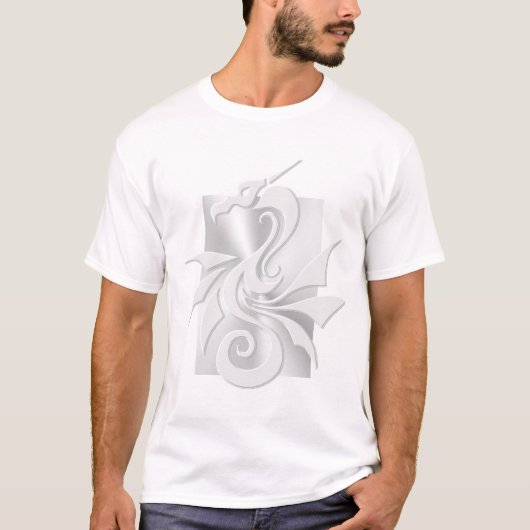 Tribale draak met ingegraveerd effect t-shirt (Voorkant)
