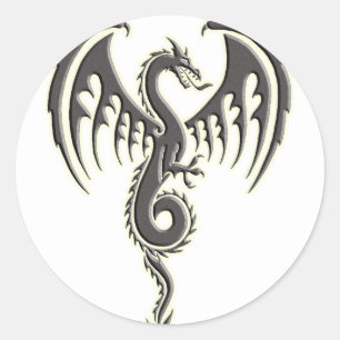 Tribale draak ronde sticker