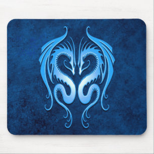 Tribale dragons, blauw muismat