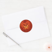 Tribale dragons, rood ronde sticker (Envelop)