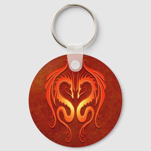Tribale dragons, rood sleutelhanger (Voorkant)