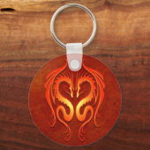 Tribale dragons, rood sleutelhanger (Voorkant)