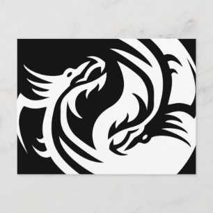 Tribale dragons Yin Yang (pas het aan!) Briefkaart