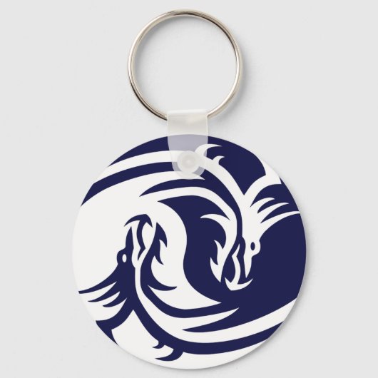 Tribale Dragons Yin Yang () Sleutelhanger (Voorkant)
