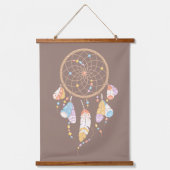 Tribale Dreamcatcher Boho Bruin Hangend Wandkleed (Voorkant)
