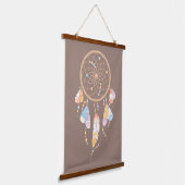 Tribale Dreamcatcher Boho Bruin Hangend Wandkleed (Gebogen)