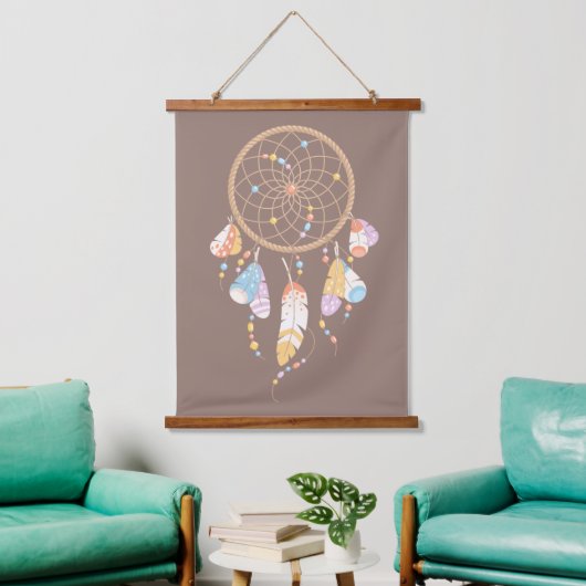 Tribale Dreamcatcher Boho Bruin Hangend Wandkleed (Woonkamer)