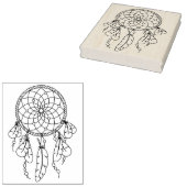 Tribale Dreamcatcher Boho Kleurplaat Rubberstempel (Gestempeld)