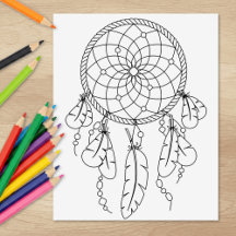 Tribale Dreamcatcher Boho Kleurplaat