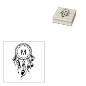 Tribale Dreamcatcher Boho Monogram Rubberstempel (Gestempeld)