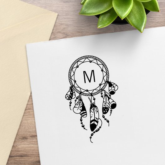 Tribale Dreamcatcher Boho Monogram Rubberstempel