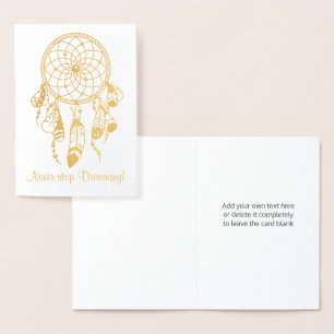 Tribale Dreamweaver houdt nooit op met droomcitaat Folie Kaarten