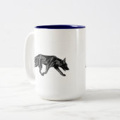 Tribale Duitse herders Tweekleurige Koffiemok (Voorkant links)