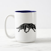 Tribale Duitse herders Tweekleurige Koffiemok (Links)