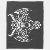 Tribale Duivel Hoofd Grafisch door BurnsInHell Fleece Deken (Voorkant)