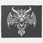 Tribale Duivel Hoofd Grafisch door BurnsInHell Fleece Deken (Voorkant (Horizontaal))