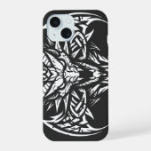 Tribale Duivel Hoofd Grafisch door BurnsInHell iPhone 15 Case (Achterkant)