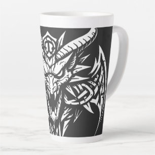 Tribale Duivel Hoofd Grafisch door BurnsInHell Latte Mok