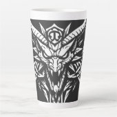 Tribale Duivel Hoofd Grafisch door BurnsInHell Latte Mok (Voorkant)