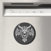 Tribale Duivel Hoofd Grafisch door BurnsInHell Magneet (Insitu (Vaatwasser))