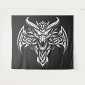    Tribale Duivel Hoofd Grafisch door BurnsInHell Wandkleed (Voorkant (horizontaal))
